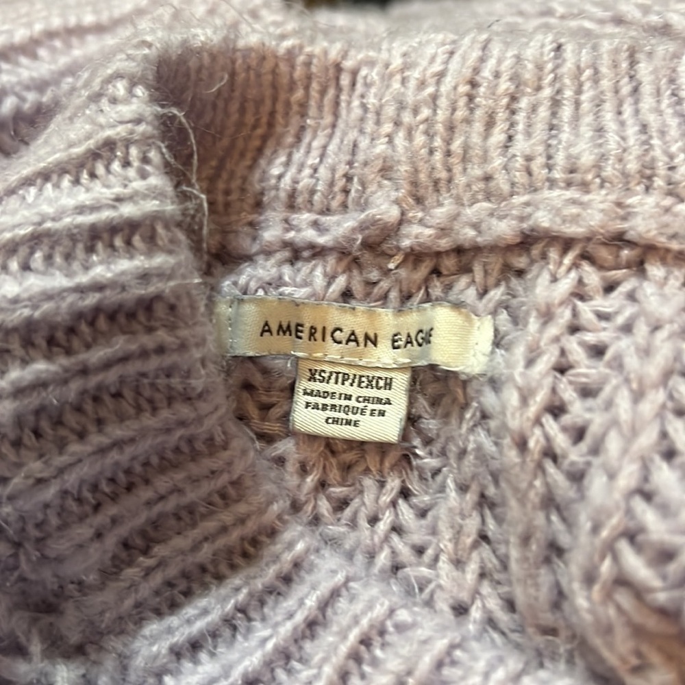 American Eagle Lavender Oversized Knit Sweater - Picture 5 of 5
